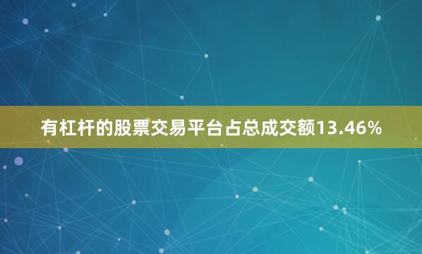 有杠杆的股票交易平台占总成交额13.46%